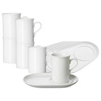 KAFFEEBECHER MIT UNTERTELLER Bianco weiß 300 ml 6er Set - Weiß, Keramik (12.5/10.8/18cm) - Ritzenhoff Breker