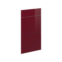 KÜCHENFRONT R-Line Rot Hochglanz 39.6 x 70.4 cm Möbelfront für den Schubladenunterschrank - Rot, Holzwerkstoff (39.6/70.4/1.6cm) - Vicco