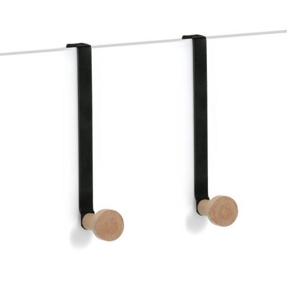 TÜRHAKEN Metall 2er-Set - Schwarz, Metall (8/18/3cm)