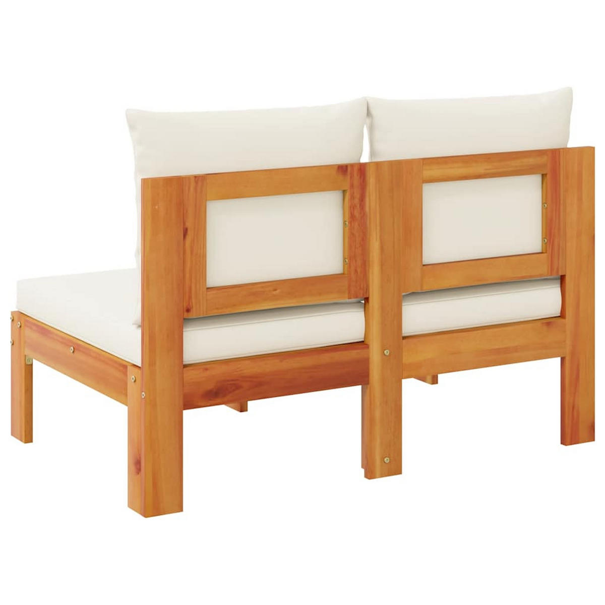 GARTENSOFA Ohne Armlehnen Mit Kissen 2-Sitzer Massivholz Akazie - Creme, Holz (68/64/106cm) - vidaXL