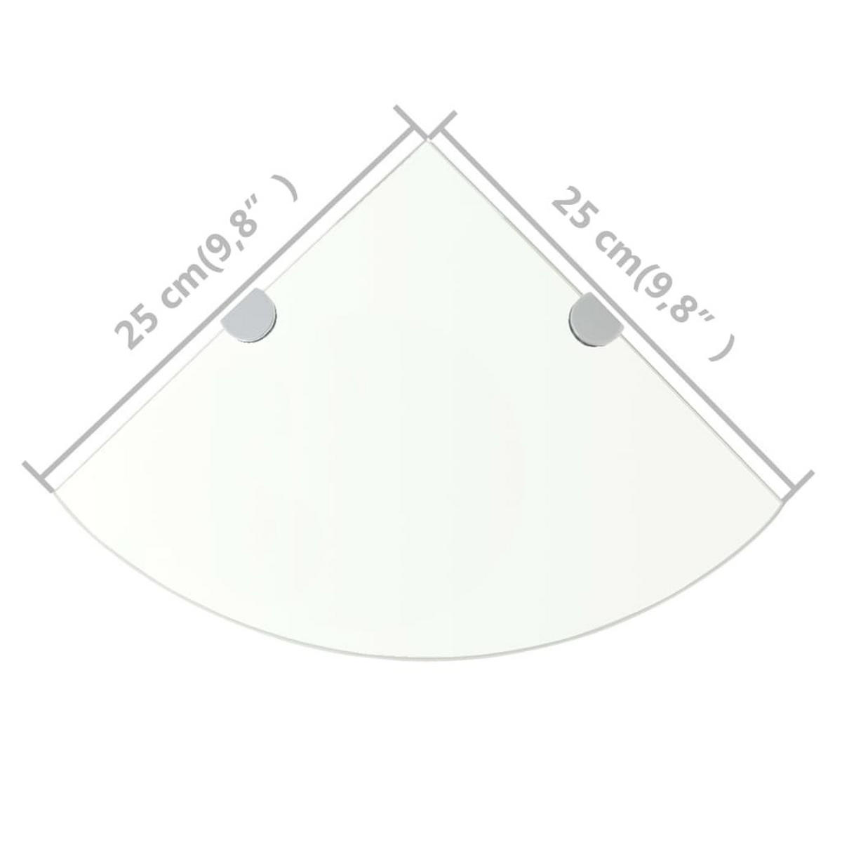 WANDBOARDSET mit Verchromten Halterungen 2-tlg. 25/25 cm aus Glas Transparent - Transparent, Glas (25/0.8/25cm) - vidaXL