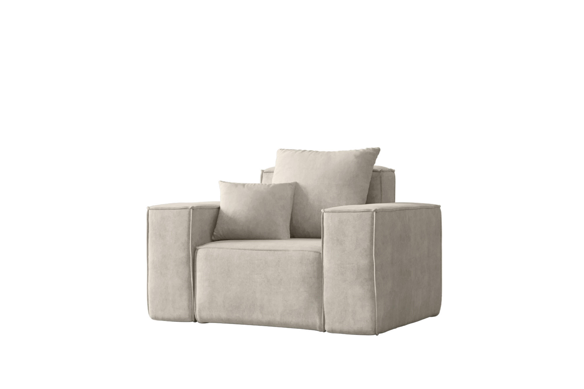SESSEL ELLA Modern Stoff Noel Hellgrau - Hellgrau, Holz/Textil (90/78/117cm) - Kaiser Möbel