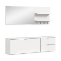 GARDEROBE Systemmöbel Projekt X 4tlg. Kombination , ca.144x191x37 cm - Weiß, Holzwerkstoff (144/191/37cm)