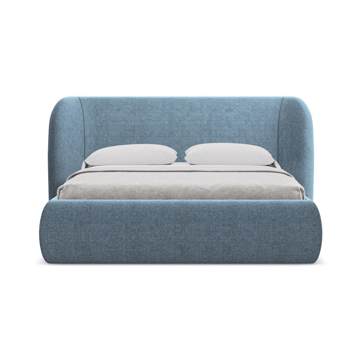 POLSTERBETT mit Bettkasten und Lattenrost 210x215 Blau - Blau/Blaugrau, Kunststoff/Textil (160/200cm) - Makamii