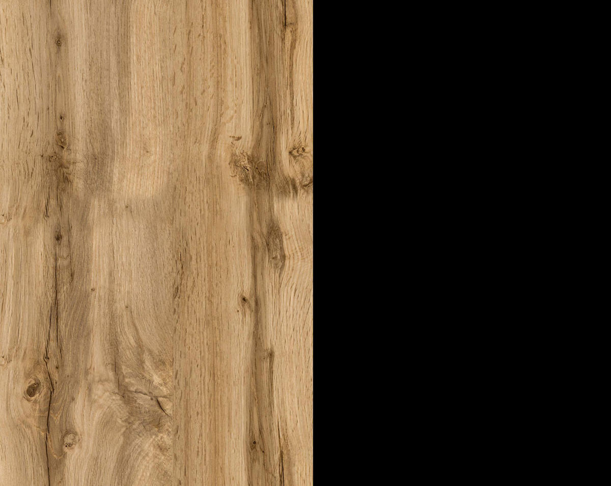 KOMMODE Lamia LA5 Wotan Eiche / schwarz 90 / 40 / 88cm - Multicolor/Schwarz, Holz/Holzwerkstoff (90/88/40cm) - Feldmann-Wohnen