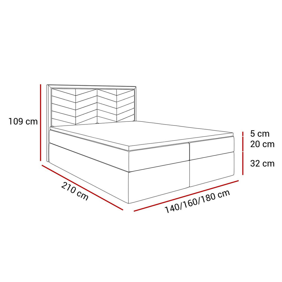 KONTINENTALBETT AURORA 140x200 mit Bettkasten Royal Velvet 196 - Braun, Textil (140/200cm) - Lookway
