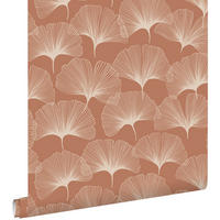 TAPETE Ginkgoblätter 53 cm x 10.05 m - Terracotta, Papier (53/1000cm) - ESTAhome