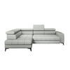 ECKSOFA BAGGIO Letto Stoff, Schlaffunktion, Bettkasten, Sitztiefe, Kopfstützen 280x196cm – Links – Esche - Silberfarben, Holz/Textil (196/280cm) - DomoHome