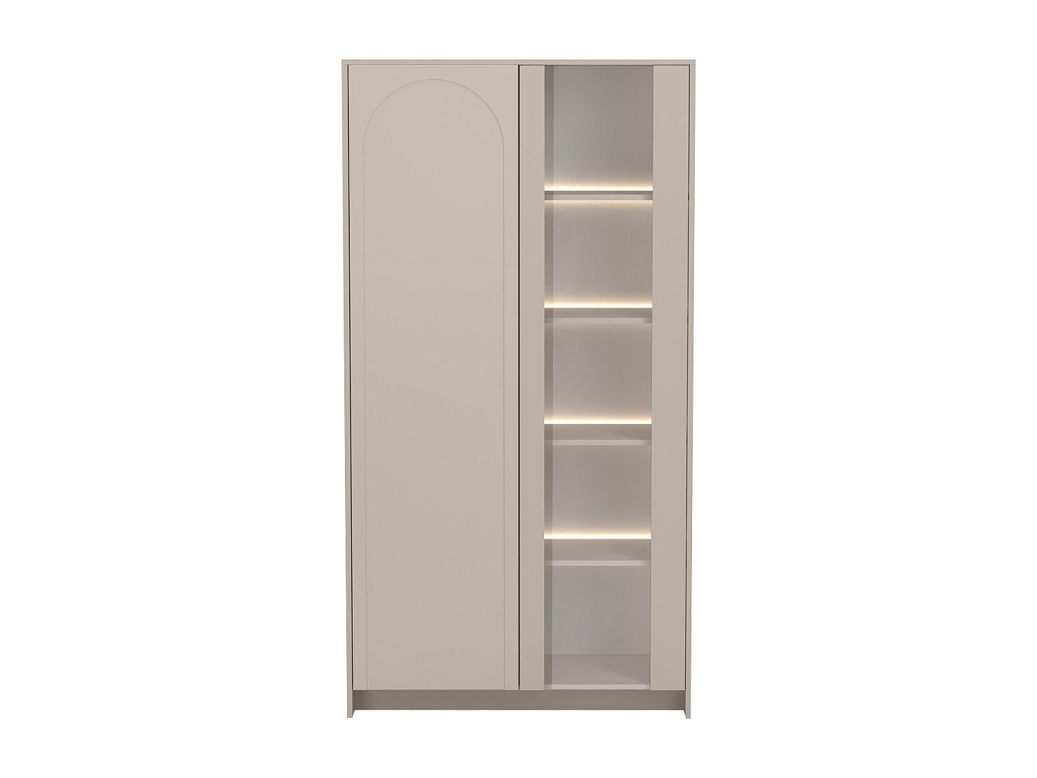 Vente-Unique Vitrinenschrank Beige 100x189.9x44.8 cm