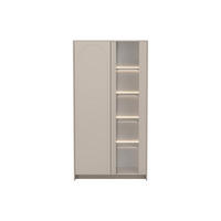 VITRINENSCHRANK - 100 x 44.8 - glas - beige Nalyra - Beige, Glas/Holz (100/189.9/44.8cm) - Vente-Unique