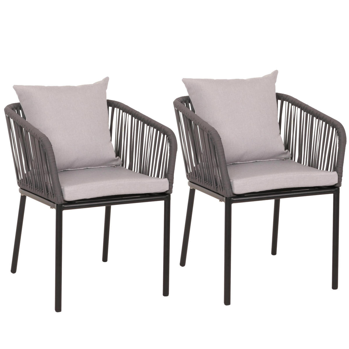 GARTENSTUHL Anthrazit, Grau - Anthrazit/Grau, Textil (55/75/55cm) - MCW