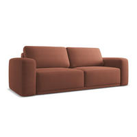 3-SITZER SOFA mit Schlaffunktion Chenille Stoff Pink - Pink/Hellrosa, Kunststoff/Textil (242/91/100cm) - Makamii