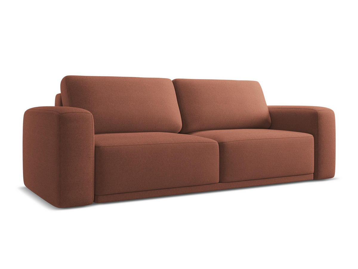 3-SITZER SOFA mit Schlaffunktion Chenille Stoff Pink - Pink/Hellrosa, Kunststoff/Textil (242/91/100cm) - Makamii
