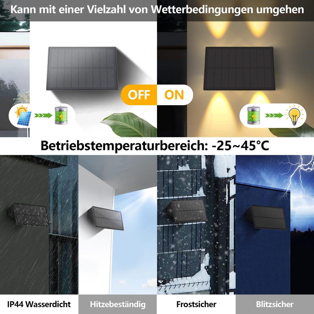 VENKOVNÍ nástěnné svítidlo Bergheim II 14,2/8,5/7,4 cm (sada 2 ks) - černá, plast (8.5/7.4/14.2cm) - Nettlife