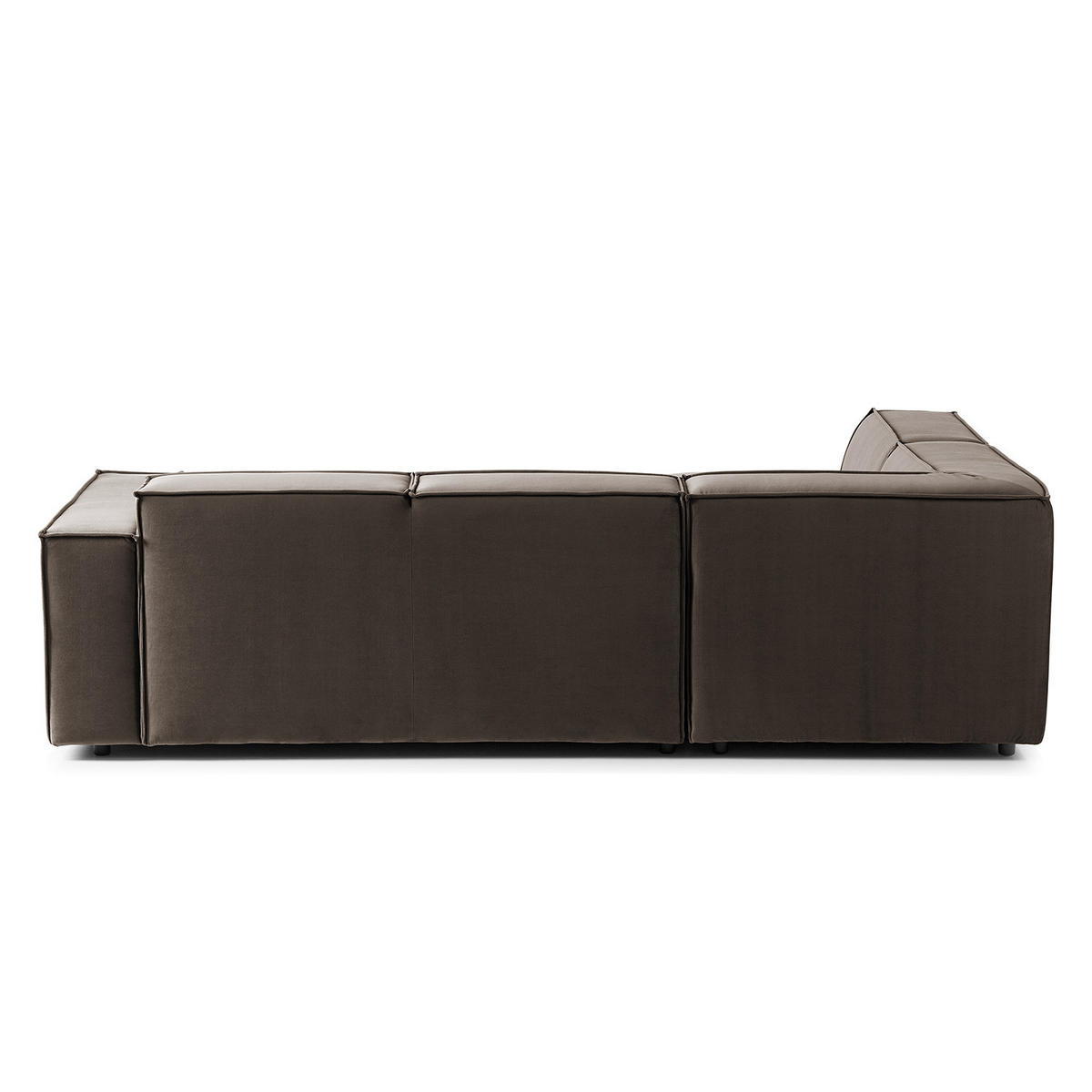 ECKSOFA mit Ottomane - Taupe/Schwarz, Kunststoff/Textil (260/234cm) - home24