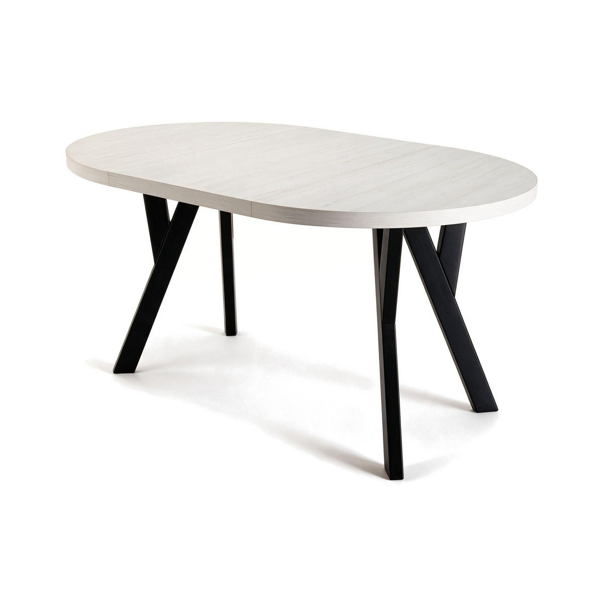 ESSTISCH ausziehbar rund 100-140 cm ATO Sosna, Auszugstisch mit Einlegeplatte - Schwarz/Kieferfarben, Holzwerkstoff (100/100/77cm) - VENASI MÖBEL