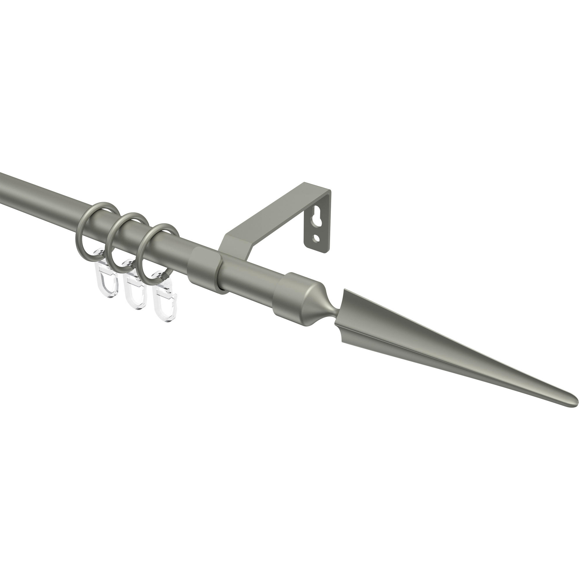 GARDINENSTANGE Olymp Lorenzo 100 cm, 1-läufig, 16 mm Ø Chrom matt - Chromfarben/Nickelfarben, Metall (100cm) - INTERDECO