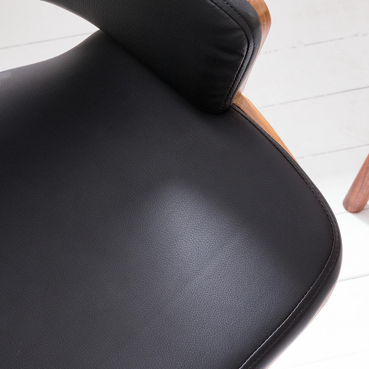 BÜRODREHSTUHL - Kunstleder / Stahl, Schwarz / Chrom - Schwarz/Braun, Kunststoff (54/82/74cm) - home24