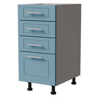 SCHUBLADENUNTERSCHRANK Bari D4/40 Grau / RAL 5024 pastellblau 40 / 50 / 82cm REJS Vollauszug - Blau/Grau, Holz/Holzwerkstoff (40/82/50cm) - Feldmann-Wohnen