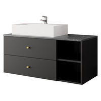 DULAP PENTRU CHIUVETA Kertos - auriu/negru, compozit lemnos/metal (100/45/45cm) - MIRJAN24