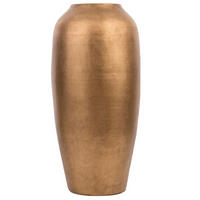 DEKOVASE Terrakotta gold Lorca - Goldfarben, Stein (48cm) - Beliani