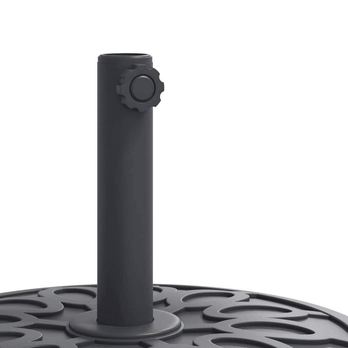 SONNENSCHIRMSTÄNDER Mit Rollen Für Ø38/48 Mm Mast 27 Kg Rund - Schwarz, Kunststoff (45/45cm) - vidaXL