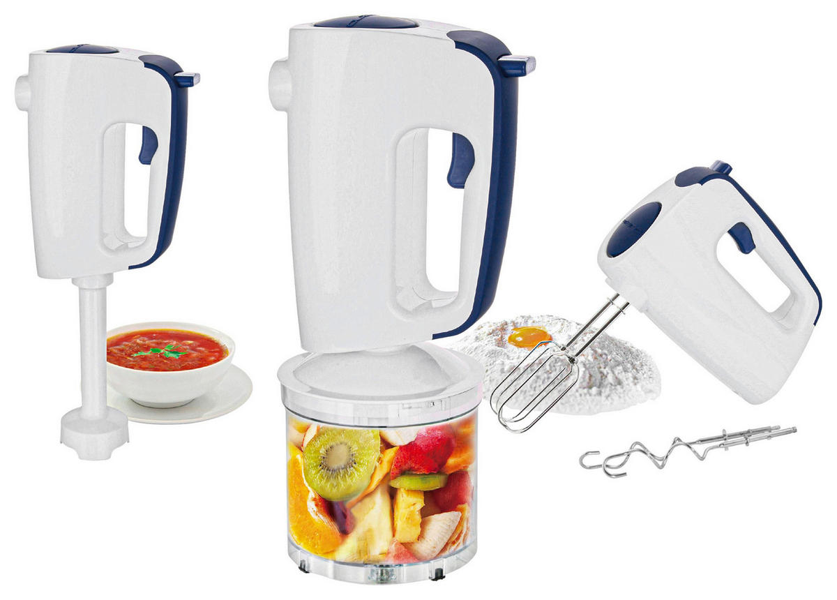HANDMIXER Gerda Grau/Weiß max. 300 Watt - Blau, Metall (18.8/8/15cm)