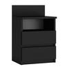 NACHTTISCH MALWA M1 SCHWARZ - Schwarz, Holzwerkstoff (40/59/32cm) - CDF