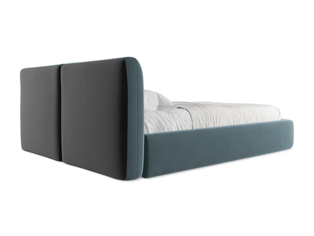 POLSTERBETT mit Bettkasten und Lattenrost 180x228 Blau - Blau/Petrol, Kunststoff/Textil (160/200cm) - Makamii