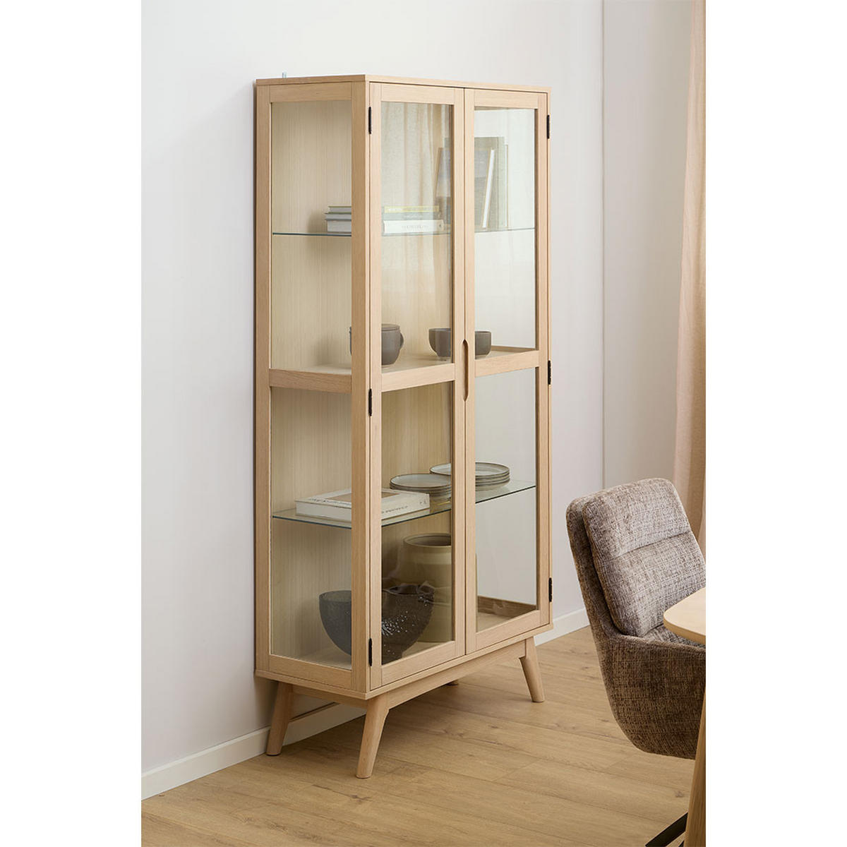 VITRINENSCHRANK, Marte, Weiß, Holzwerkstoff / Glas, 94 x 40 x 192 cm - Weiß, Holzwerkstoff (94/192/40cm) - ebuy24