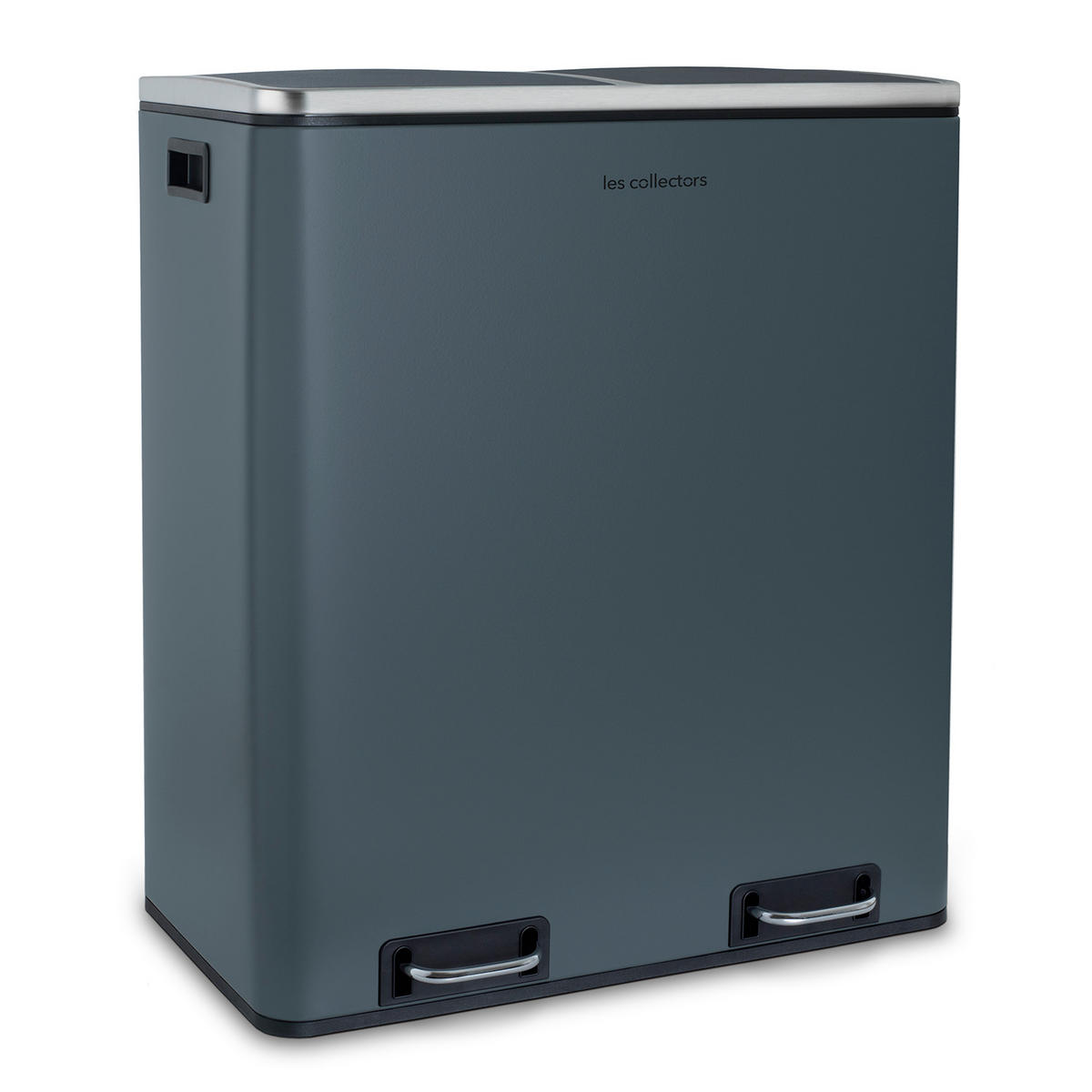 RECYCLINGMÜLLEIMER 60L, 2x30L Behälter-blau grau N°906 - Blaugrau, Metall (58.5/65/36cm) - Les Collectors