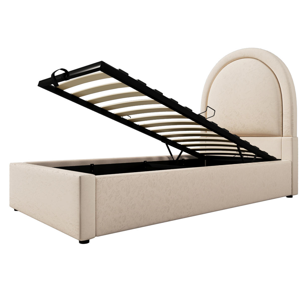 DETSKÁ posteľ 90/200 cm béžová s úložným priestorom z PU - béžová, plast (90/200cm) - OKWISH