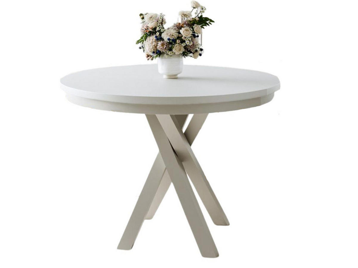 ESSTISCH LOFTO Weiß +Kaschmir - Weiß, Holzwerkstoff (100/100/77cm) - Compleo24