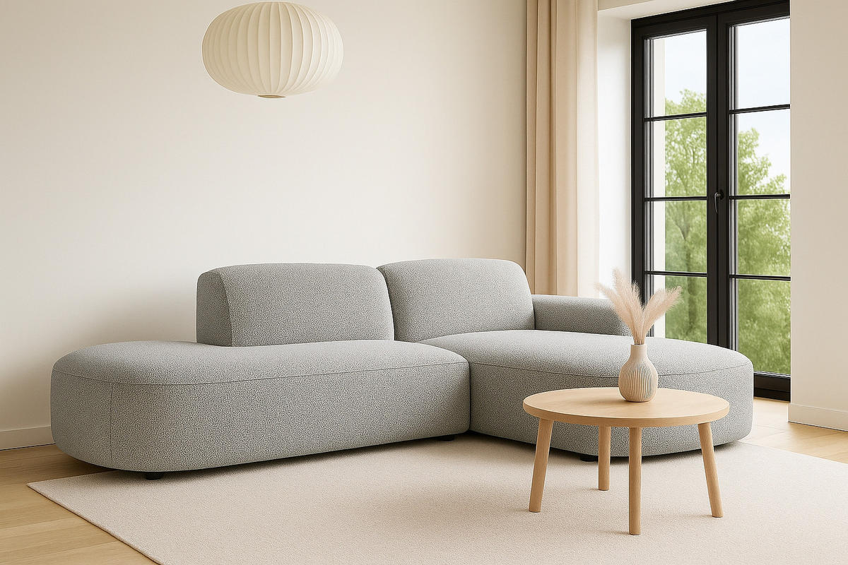 ECKSOFA Cursal Atelier, Stoff Artico, Cement, Rechts - Grau, Holz (284/166cm) - Kaiser Möbel