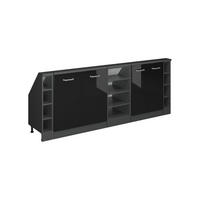 KUCHYŇSKÁ SKŘÍŇKA POD ŠIKMOU STŘECHU R-Line Vysoce lesklá černá/antracitová - černá/antracitová, kompozitní dřevo (210/81.6/46cm) - Vicco