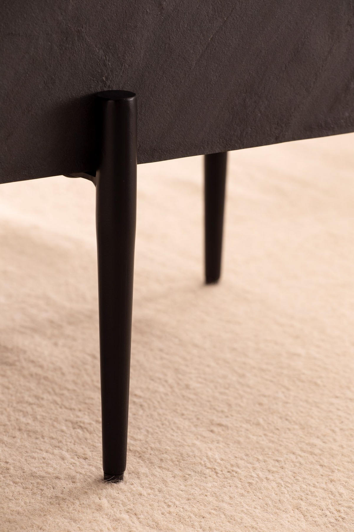 COUCHTISCH Quadratisch Anthrazit Steinoptik Metall 64x64x35 cm Modern Massiv - Schwarz/Grau, Holz/Metall (64/64/35cm) - KADIMA DESIGN