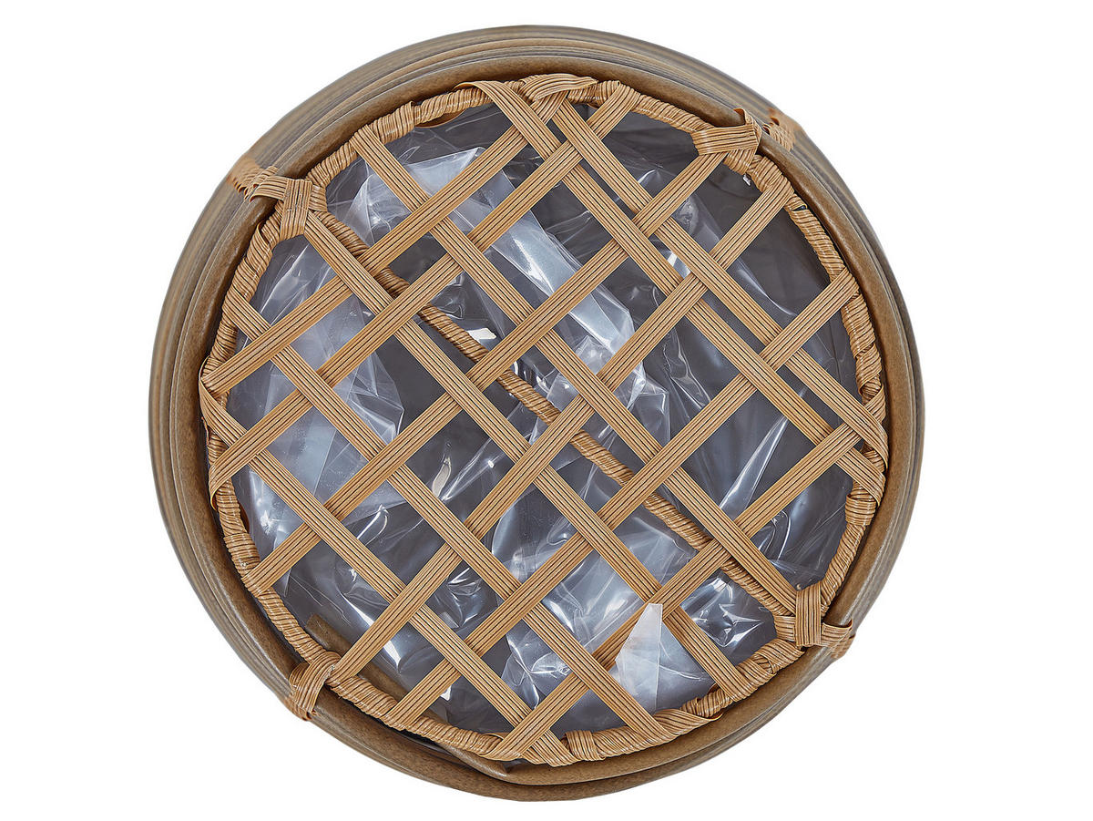 BLUMENKORB 2er-Set Rattan braun 31-22/24-17 cm Sarti - Braun, Kunststoff (32cm) - Beliani