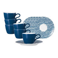 ESPRESSOTASSEN MIT UNTERTASSEN Life Fashion Classic Blue 90 ml 6er Set - Blau, Keramik (13.6/6.7/13.6cm) - Seltmann Weiden