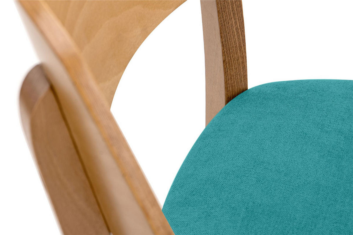 ESSZIMMERSTÜHLE VINIS (2er-Set), türkis / Eiche hell - Türkis/Eichefarben, Holz/Buchenholz (47/81/45cm) - KONSIMO®
