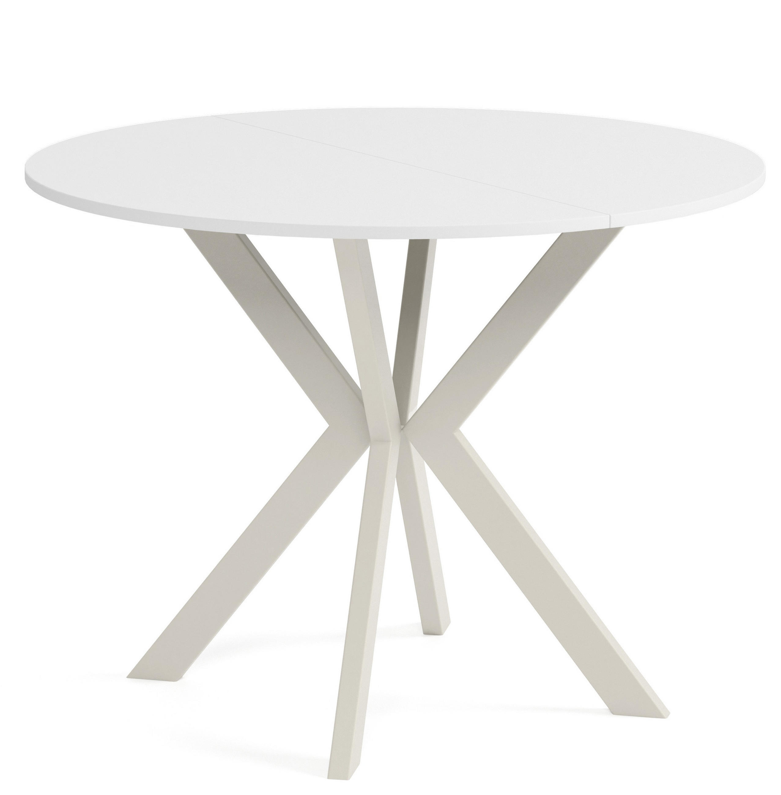 TISCH Kaschmir EWA Ausziehbar - Kaschmir/Weiß, Holzwerkstoff (90/90/76cm) - Sepro Meble
