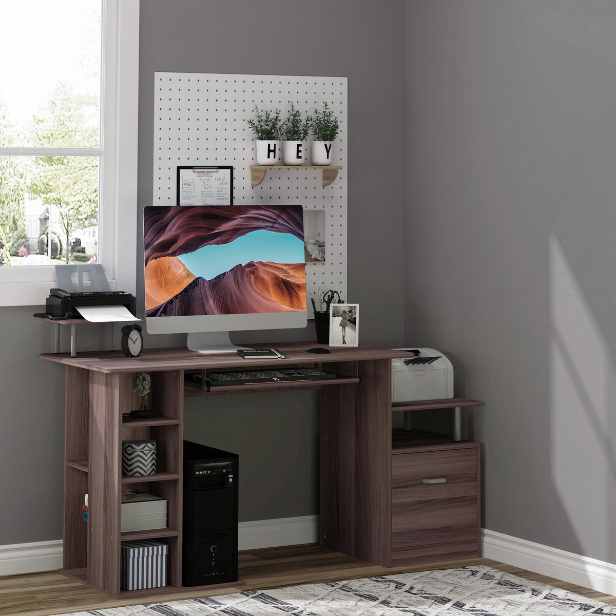 BÜROTISCH Braun 1 Stück - Braun, Holzwerkstoff (60/152/88cm) - GiPP