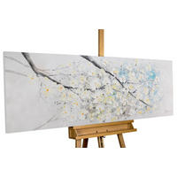 ACRYLBILD HANDGEMALT 150/50 cm - Beige/Weiß, Holz/Textil (2/50cm) - KUNSTLOFT