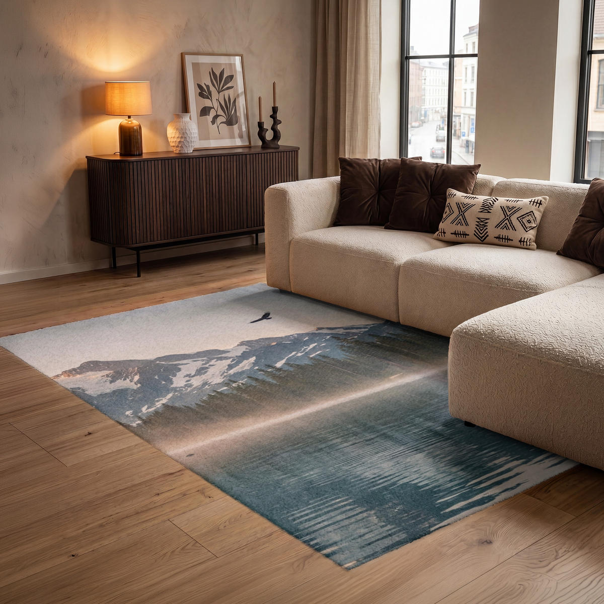 KOBERCE - Hory - Voda - Stromy - 140x200 cm - viacfarebná, textil/plast (140/0.4cm) - OnlyWow