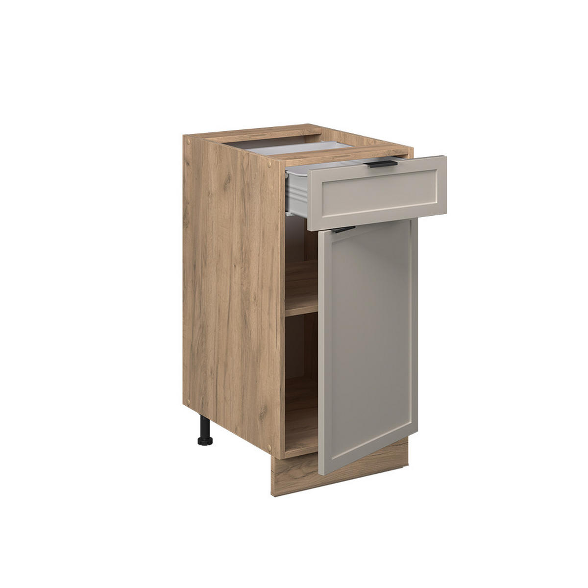 KÜCHENUNTERSCHRANK Fame-Line GrauBeige 40 cm, AP Eiche - Honigeiche/Eiche Wotan, Holzwerkstoff (40/82/60cm) - Vicco