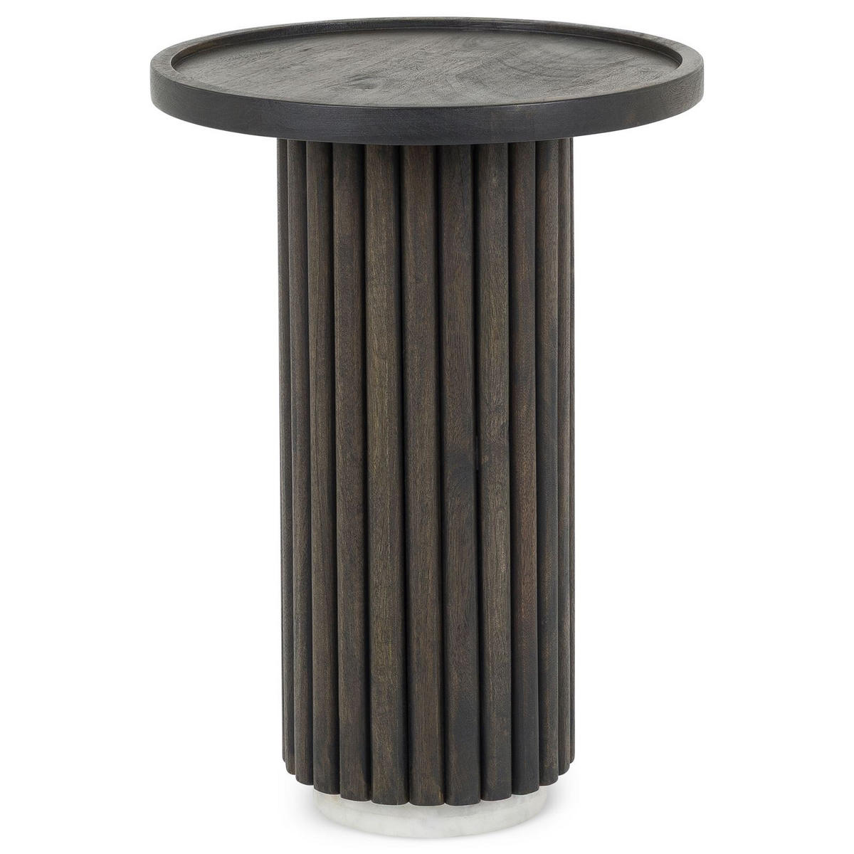 BEISTELLTISCH BEJA braun/weiß - Braun/Weiß, Naturmaterialien/Holz (38/38/53cm) - IDIMEX