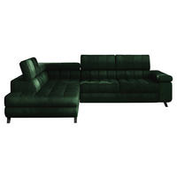 ECKSOFA Nord, Seite: Links - Smaragdgrün/Schwarz, Holz/Textil (264/203cm) - MIRJAN24