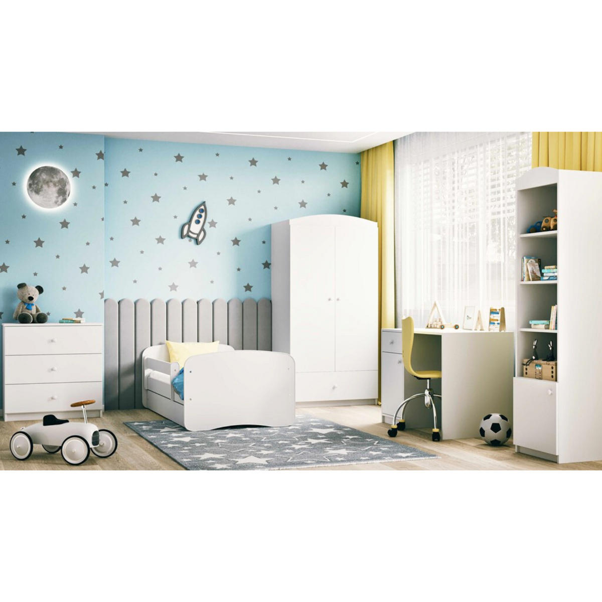 BABYKLEIDERSCHRANK 2 Türen Babydream Weiß - Weiß, Holzwerkstoff (90/187/57cm) - Petits-meubles