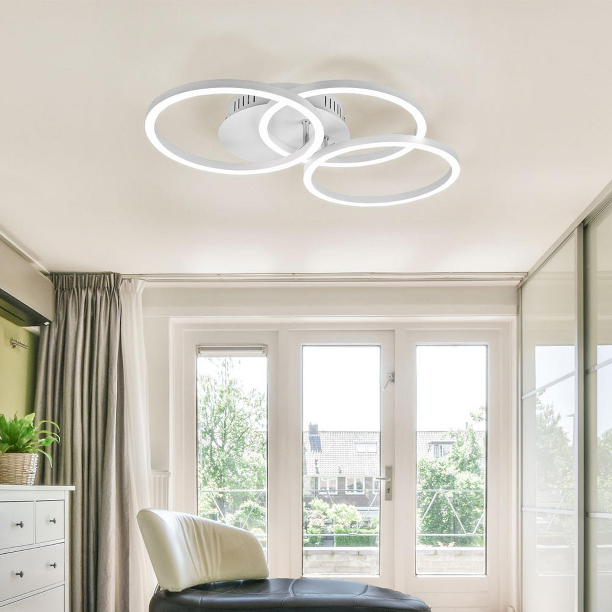 LED DECKENLEUCHTE Weiß Matt - Weiß, Metall (43/43/9cm)