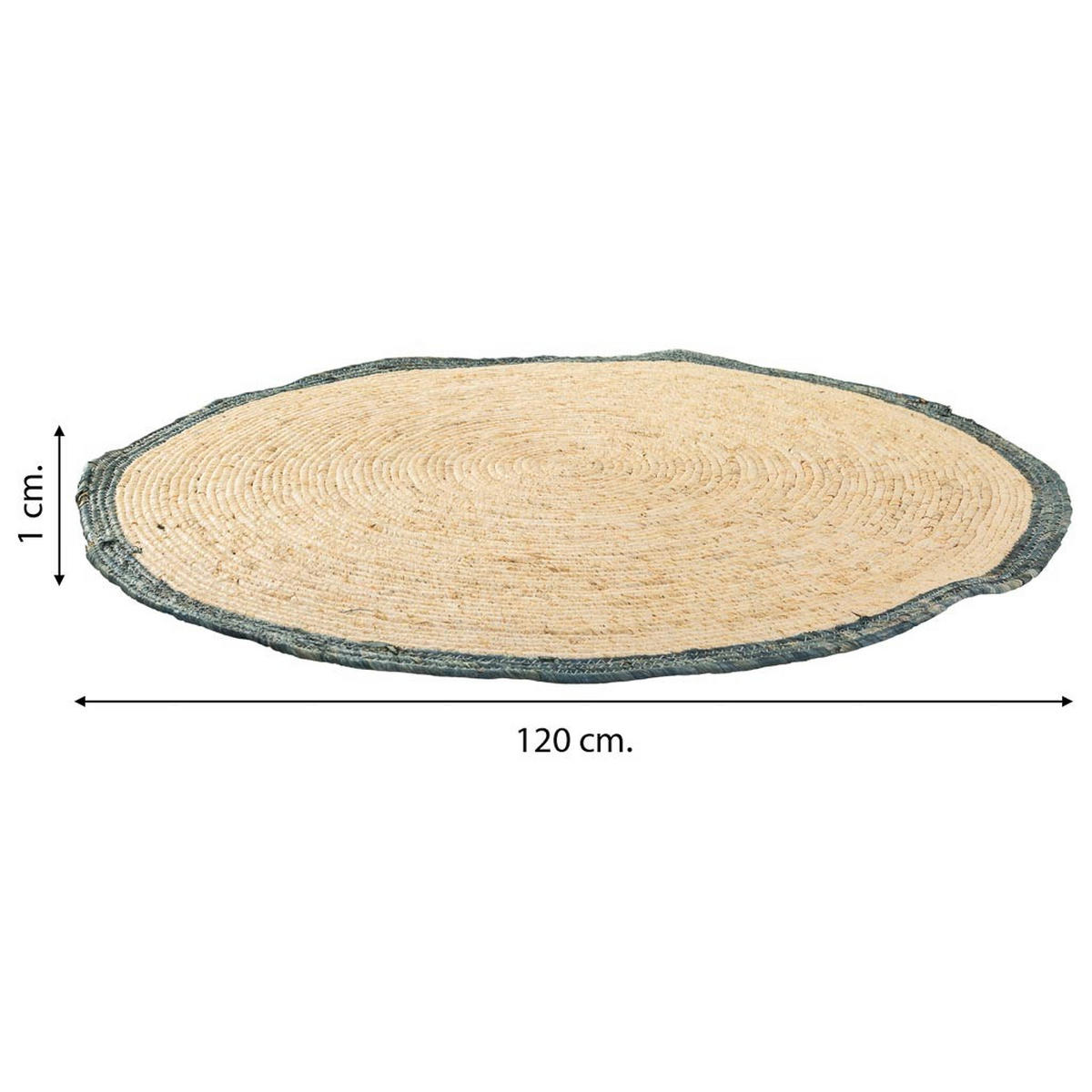 JUTETEPPICH rund, braun, D120x1 cm - Blaugrau/Naturfarben, Naturmaterialien (120/120cm) - Wanderlust