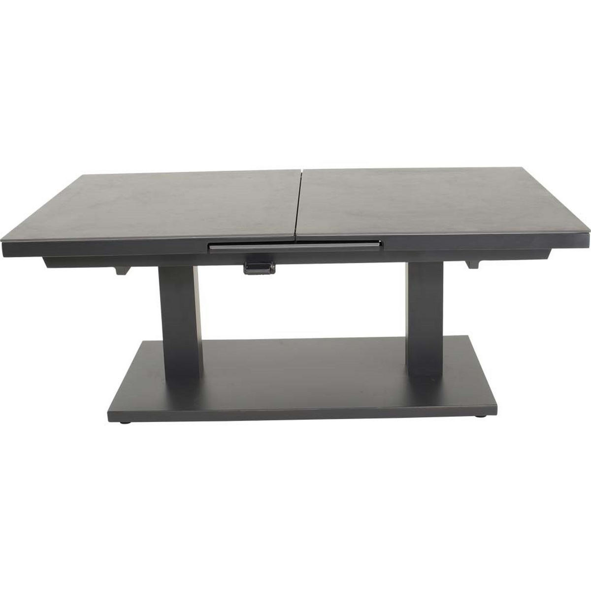 GARTENTISCH Geneva - Anthrazit - 140/180/85/54/75,5 cm - Dunkelgrau, Glas (140/85/54cm) - Lesli Living